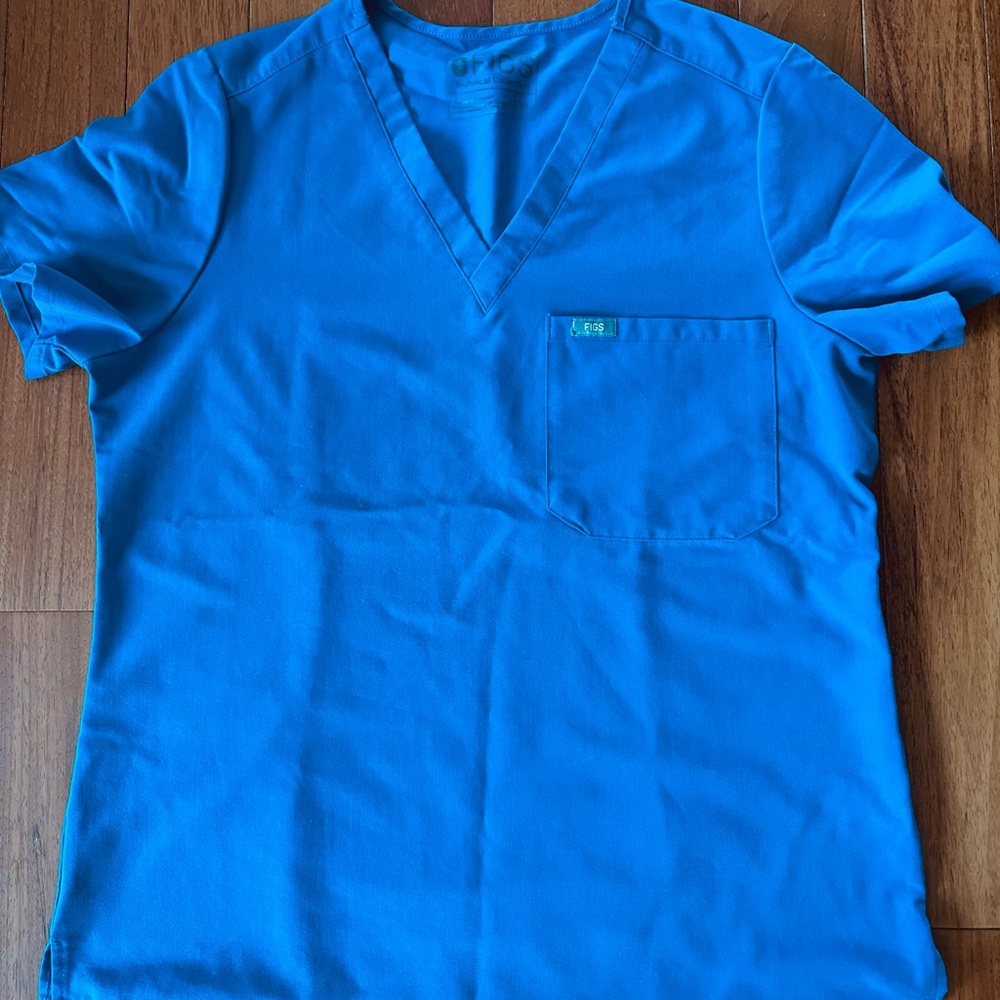 Blue Figs V-Neck Scrub Top